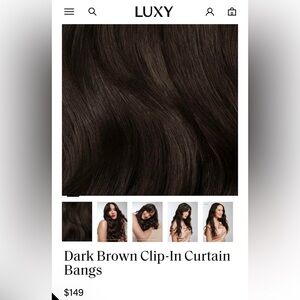 NEW Dark Brown Luxy hair clip in curtain bangs!